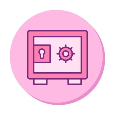 Güvenli kutu simgesi, vektör illüstrasyonu 