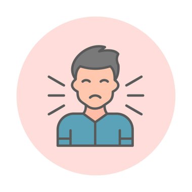 Korkmuş adam simgesi, korku konsepti, vektör illüstrasyonu