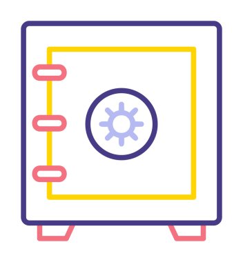 Güvenli kutu simgesi, vektör illüstrasyonu 