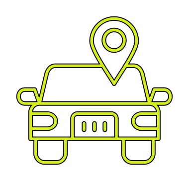 Araba Konumu ikon vektör illüstrasyonu                      