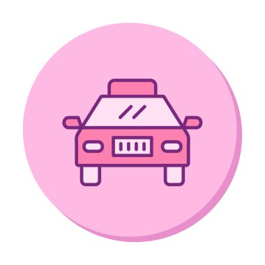 Basit taksi arabası simgesi, vektör illüstrasyonu