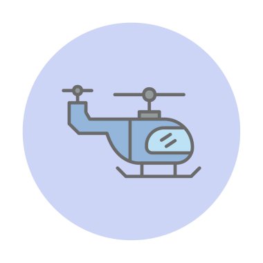 Helikopter düz simgesi, vektör çizim 