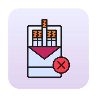 Basit Sigara İçilmez alanı simgesi, vektör illüstrasyonu