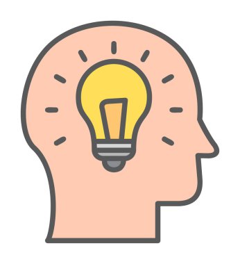 fikir konsepti simgesi, vektör illüstrasyon tasarımı                            