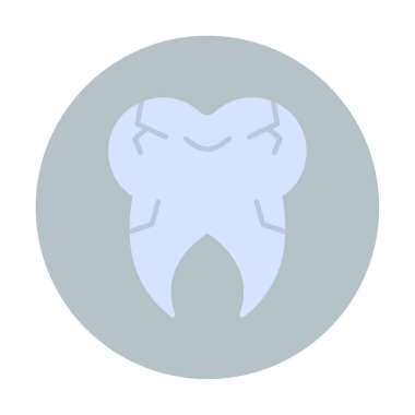 Kırık diş simgesi, vektör illüstrasyonu  