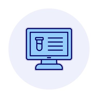 test tüpü ve bilgisayar ekran simgesi modayı izole etti. Bilgisayar Bilimi                                          