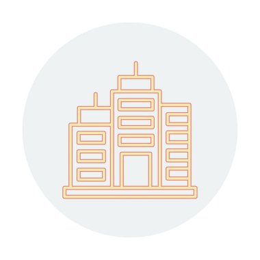 Şehir binası simgesi, vektör illüstrasyonu basit tasarım