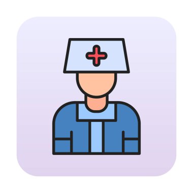 hemşire vektörü düz renk simgesi