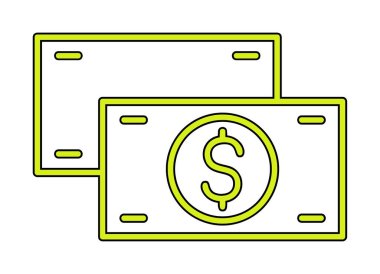 Nakit Dolar para simgesi, vektör illüstrasyonu 