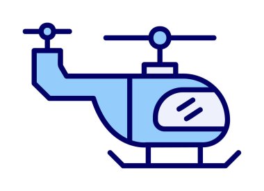 Helikopter düz simgesi, vektör çizim 