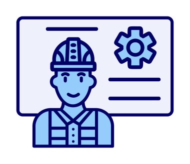 Mimar, sunum simgesi vektör illüstrasyonu yapıyor 