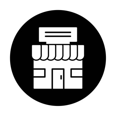 dükkan simgesi, vektör illüstrasyonu basit tasarım