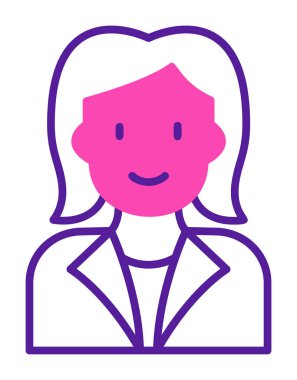 kadın avatar simgesi, vektör illüstrasyonu 