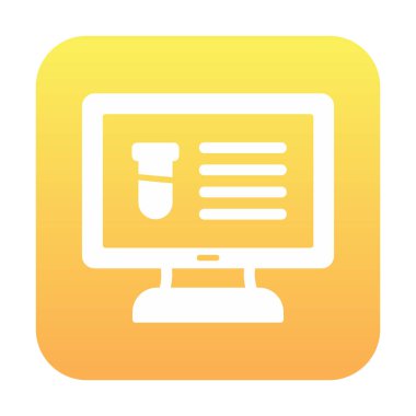 test tüpü ve bilgisayar ekran simgesi modayı izole etti. Bilgisayar Bilimi                                          