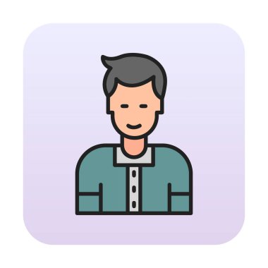Avatar man simgesi, vektör illüstrasyonu  