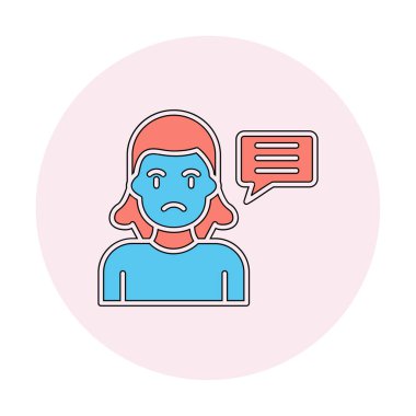 Sohbet ileti simgesi, vektör illüstrasyonu 