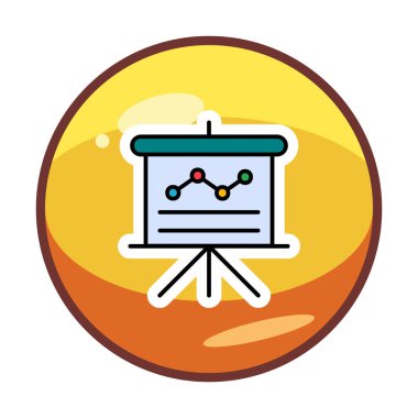 Sunum, grafikli iş tahtası, vektör illüstrasyonu