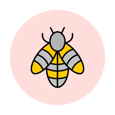 Şirin Arı simgesi, vektör çizim        