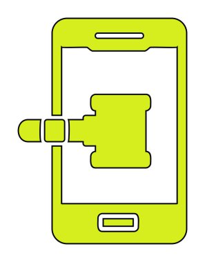 akıllı telefon simgesi, vektör illüstrasyonu basit tasarım