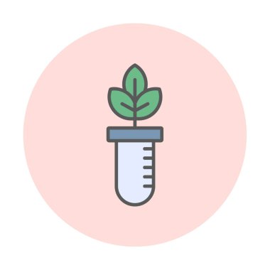 Test tüpü simgesine bitki, vektör illüstrasyonuName 