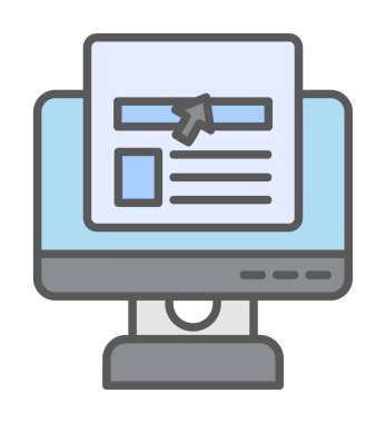 çevrimiçi haber simgesi vektör illüstrasyonu               