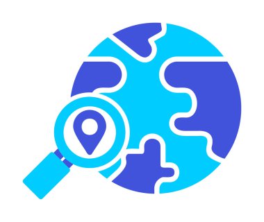 Büyütücü cam çizgi simgesi, arama konsepti