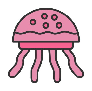 Denizanası. Web simgesi basit illüstrasyon 