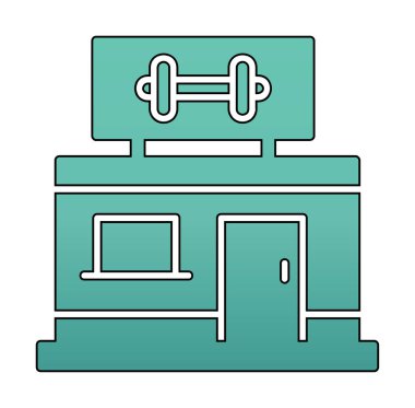 spor salonu modern ikon vektör illüstrasyonu                         