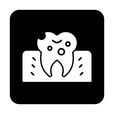 Diş Tedavi simgesi, vektör illüstrasyonu  