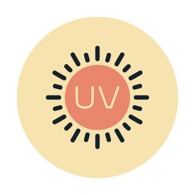 Güneş. Web simgesi basit bir illüstrasyon. Morötesi                               