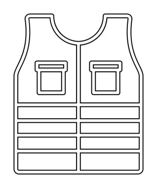 Güvenlik Ceketi Web simgesi, vektör illüstrasyonu