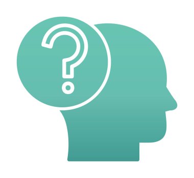 İnsan başlı soru işareti, satır biçimi simgesi 