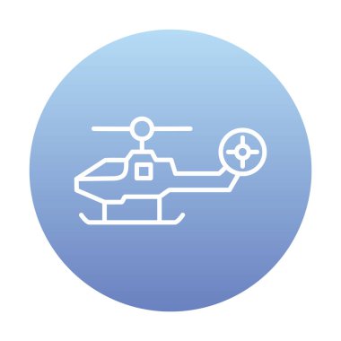 Askeri savaş helikopteri. Web simgesi basit illüstrasyon 