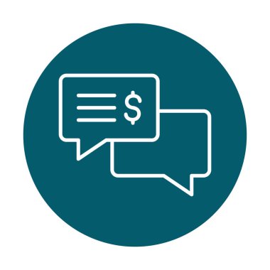 Sohbet düz simgesi, vektör illüstrasyonu