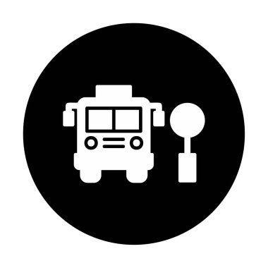 Otobüs Durağı vektör düz simgesi simgesi