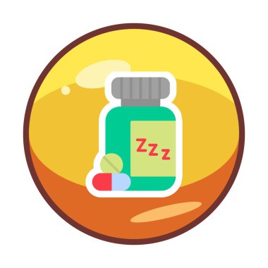 Uyku Hapları Şişesinin vektör çizimi 