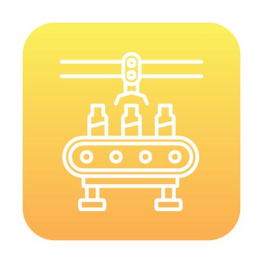 Düz Su Fabrikası çizgi vektör çizimi