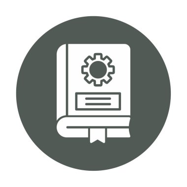 Mekanik kitap düz simgesi, vektör illüstrasyonu 