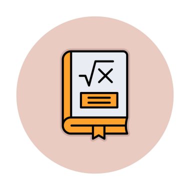 Matematik kitabı. Web simgesi basit illüstrasyon                         