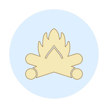 Kamp ateşi vektör renk çizgisi tasarımı