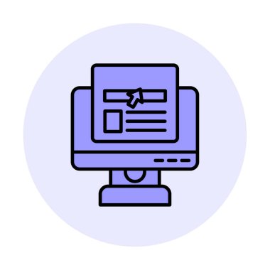 çevrimiçi haber simgesi vektör illüstrasyonu               