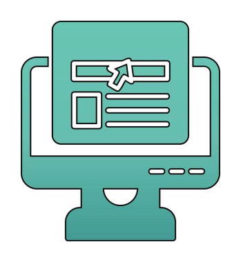 çevrimiçi haber simgesi vektör illüstrasyonu               