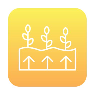 Bitkiler ve oklar ikon vektör çizimi. Jeotermal Enerji Konsepti                   