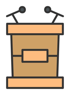 Modern Tribune simgesinin vektör çizimi                     