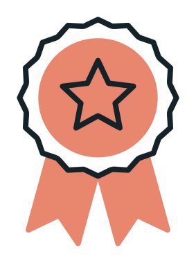 düz rozet vektör düz çizgi simgesi