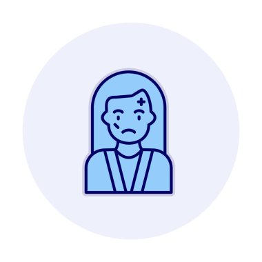 Yaralı kadın ikonu, kayıp kadın, vektör illüstrasyonu