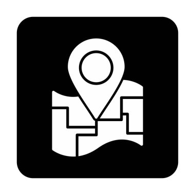 Konum iğnesi, vektör illüstrasyonlu harita simgesi