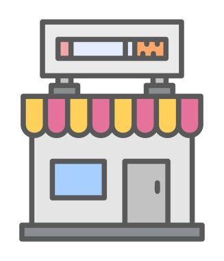 dükkan simgesi, vektör illüstrasyonu basit tasarım