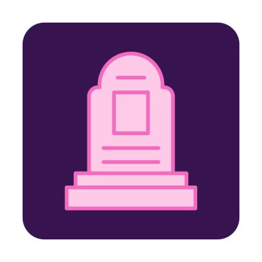 mezar taşı düz simgesi, vektör illüstrasyonu