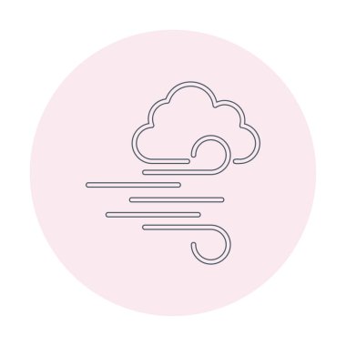 Bulutlu rüzgar simgesi, vektör illüstrasyonu 